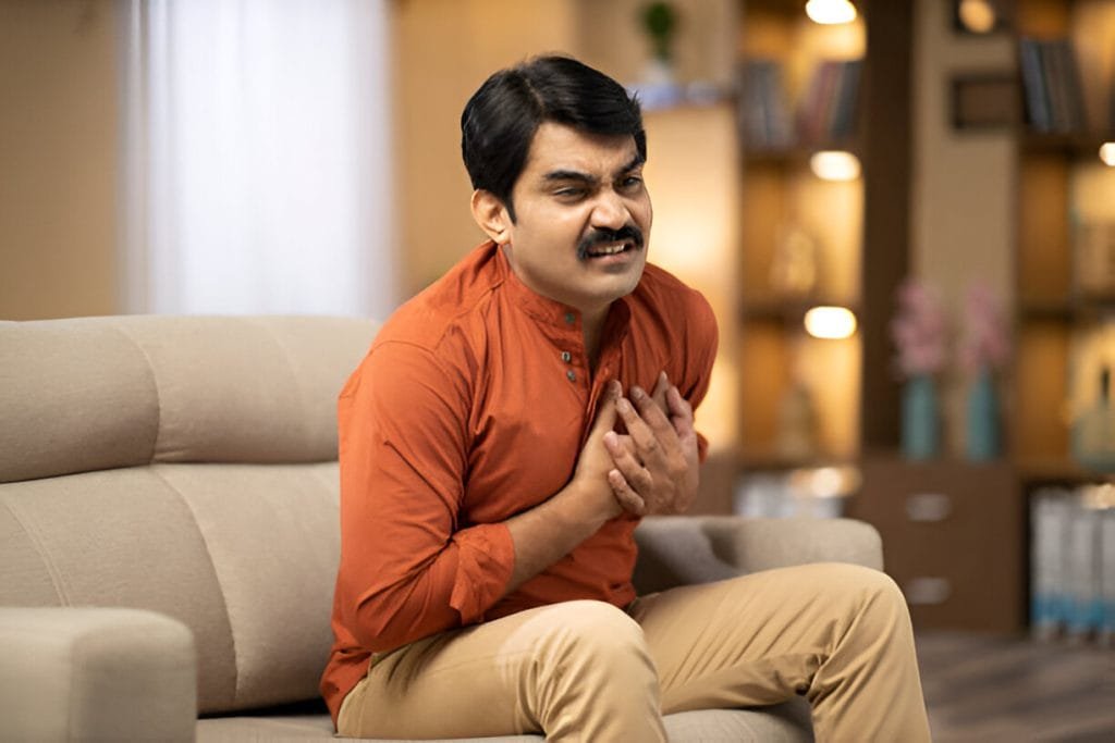 Man having heart attack